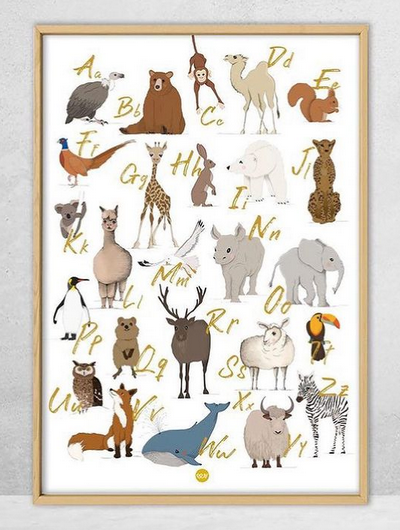 Poort Oude man Voldoen Dieren letter poster A3 (297 x 420 mm) – Chewies&more
